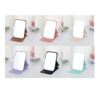 Set de 6 espejos de moda, portátiles y elegantes, con un diseño plegable y base de PU. espejos de maquillaje de vidrio lavables son perfectos para usar en residencias y en escritorios.