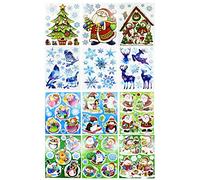 Set de 6 hojas de ventana se agarra: calcetín de Papá Noel/Muñeco de nieve//renos/Pingüino/árbol de Navidad diseños
