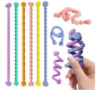 Set de 6 juguetes sensoriales antiestrés con varitas de silicona de colores para niños con autismo, TDAH y ansiedad. Juegos tranquilos para el aula, ideales para viajes y aprendizaje escolar.