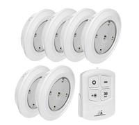 Set de 6 lamparas LED con mando a distancia 4 modos luz iluminacion pulsador