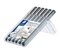 Set De 6 Liners Pigmentados Staedtler 308 SB6P Fineliner Negros 0.05-0.8 Mm