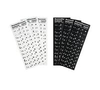 Set de 6 Pegatinas para Teclado en Ruso, Adhesivos de Letras Cirílicas, Compatibles con Cualquier Teclado Estándar, Portátil o de Apple - 3 en Negro y 3 en Blanco,Impermeable y resistente al aceite