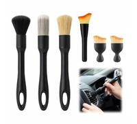 Set de 6 Pinceles Detailing Coche - Kit Limpieza Profesional para Interior y Exterior - Pincel para Salpicadero, Habitáculo y Cepillo Llantas Vehículos