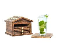 Set de 6 Posavasos, ecológicos, absorbentes y de Aspecto Antiguo Hechos a Mano. Divit Posavasos. (Hut Coaster)