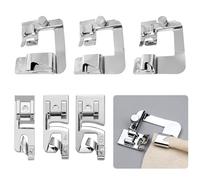 Set de 6 Prensatelas de Acero Inoxidable para Máquina de Coser - Dobladillos y Bordes Precisos - Compatible con Brother Singer Janome Toyota