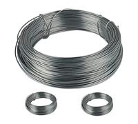 Set de 6 Rollos de Alambre para jardín, Inoxidable, Acero galvanizado, Fino, Manualidades, 50 m, 1 mm, Plateado
