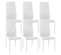 Set de 6 sillas de comedor mayfair simil cuero blanco 40x41.5x99 cm