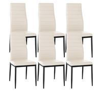 Set de 6 sillas de comedor mayfair simil cuero crema 40x41.5x99 cm