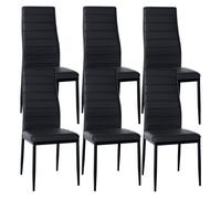 Set de 6 sillas de comedor mayfair simil cuero negro 40x41.5x99 cm