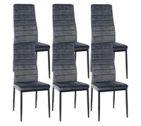 Set de 6 sillas de comedor mayfair terciopelo gris 40x41.5x99 cm