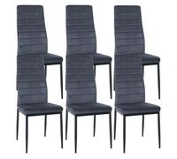 Set de 6 sillas de comedor mayfair terciopelo gris claro 40x41.5x99 cm