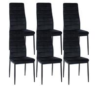 Set de 6 sillas de comedor mayfair terciopelo negro 40x41.5x99 cm