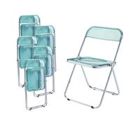 Set de 6 sillas plegables pornainen transparente 74x46x47cm verde menta [en.casa]