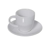 Set de 6 Tazas de café con Plato de Porcelana y con Caja de Regalo en Blanco Taza:90cc
