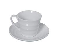 Set de 6 Tazas de café con Plato de Porcelana y con Caja de Regalo en Blanco Taza:90cc