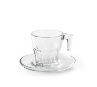 Set De 6 Tazas De Café De Vidrio Transparente Casablanca Con Plato Cc75