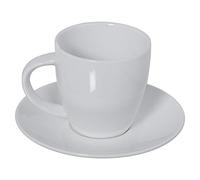 Set de 6 Tazas de té con Plato de Porcelana y con Caja de Regalo en Blanco Taza:180cc