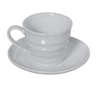 Set de 6 Tazas de té con Plato de Porcelana y con Caja de Regalo en Blanco Taza de 200cc