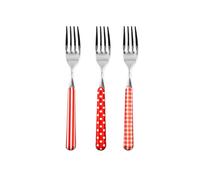 Set De 6 Tenedores De Mesa De Acero Inoxidable Provence Mango Rojo