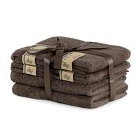 Set de 6 toallas DecoKing marrón, 4 toallas de mano de 50 x 100 cm y 2 toallas de baño de 70 x 140 cm, de viscosa de bambú, absorbentes, antibacterianas, color marrón chocolate