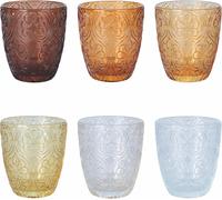 Set De 6 Vasos De Agua 300 Ml De Vidrio Granada Chocolate