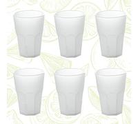 Set de 6 vasos de agua de 40 cl, apilables y resistentes. 100% fabricado en Italia
