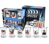 Set de 6 Vasos de chupito del Kamasutra. Divertidos chupitos con posturas para retar, Jugar y Realizar con tu Pareja