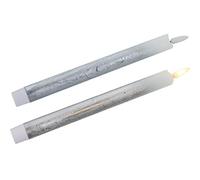 Set de 6 Velas led de Cera con Interruptor en Plateado 2x24cm