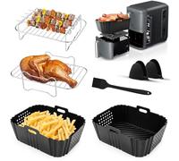 Set de 7 Moldes de Silicona para Freidora de Aire Ninja Double Stack XL SL401/SL400 - Accesorios Reutilizables y Sin Aceite para Air Fryer, Horno y Microondas