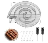 Set de 7 Piezas Generador de Humo Frío con asa,redondode acero inoxidable Smoke Generador Humo,Con cepillo + gancho,Ahumador de carne para parrillas, ahumadores y hornos ahumadores, reutilizable