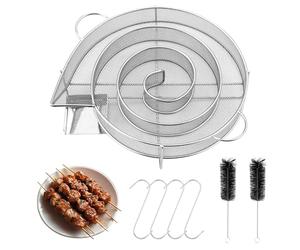 Set de 7 Piezas Generador de Humo Frío con asa,redondode acero inoxidable Smoke Generador Humo,Con cepillo + gancho,Ahumador de carne para parrillas, ahumadores y hornos ahumadores, reutilizable