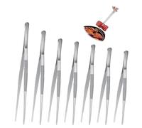 Set de 7 pinzas para asar, Pinzas de cocina de acero inoxidable, Pinzas Cocina Acero de Precision para Emplatar para Pinzas para carne, Pinzas para freír, 12.5cm, 14cm, 16cm, 18cm, 20cm, 25cm, 30cm