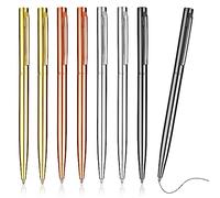 Set de 8 bolígrafos de 1.0mm de punta lisa - Negro, secan rápido para una escritura fluida - Para oficina y escuela (Rose Gold+Gold+Gris+Plata)