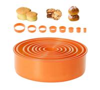 Set de 8 cortadores redondos de galletas, aros para hornear, cortadores de scones, fondant set de cortadores de fondant para repostería. Perfecto para hacer postres en la cocina y en fiestas.