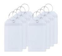 Set de 8 Etiquetas de Equipaje para Cruceros - 19 cm x 11 cm - Etiquetas Impermeables Con Lazo de Acero Inoxidable - Transparentes e Impermeables en PVC para Bagajes