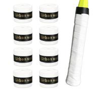 Set de 8 Grip y Overgrips, para Raqueta de Tenis, Bádminton y Squash, Grip Antideslizante para Palas y Raquetas, Overgrip Autoadhesivo y Absorbente, Accesorios de Padel y Tenis (Blanco)