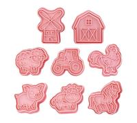Set De 8 Moldes Con Temática De Granja, Moldes De Animales De Granja, Moldes Para Galletas, Moldes Para Cortar Masa, Divertidos Moldes Para Hornear