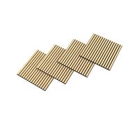 NEU.HOLZ Panel de pared 3D Vang Juego de 8 Paneles Acústicos (2,88 m²) Revestimiento Mural Listones Lineales Decorativos Estilo Escandinavo en MDF y Fieltro PET 60 x 60 x 2 cm - Roble Claro