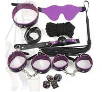 Set de 8 piezas de correas de pilates para manos y pies en color morado, con accesorios para ayudar al estiramiento de las muñecas y la estabilización de la postura
