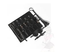 Set de 8 piezas multifunción de cuero negro para el cuidado personal