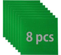 Set de 8 placas de construcción compatibles con la mayoría de marcas, placa base de bloques clásicos, compatible con placa de construcción Lego Classic, 25.5 * 25.5 cm, Verde