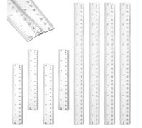 Set De 8 Reglas De Plástico Transparente15 Cm Y 30 Cm Regla De Plástico Transparente Inastillable, Regla Pequeña Para Estuche, Reglas Regular para Escuela, Oficina, Hogar