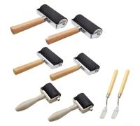 Set de 8 Rodillos de Goma para Linograbado y Xilografía | para ideal para linograbados, xilografías, distribución uniforme de para tinta, acabado profesional