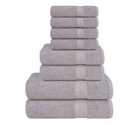 Set de 8 toallas ariel 360 gramos gris algodón