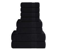 Set de 8 toallas ariel 360 gramos negro algodón