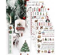 Set de 9 Pegatinas de Navidad para Velas (160 Motivos) - Film Transfer de Agua Decorativo y Stickers para Velas Tealight, Pilar o Tarro, Decoración DIY, Regalo Hecho a Mano y Idea Original de Navidad