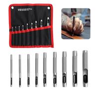Set de 9 punzones perforados de 2,5-10 mm - Perforador y punzón de cuero preciso de acero de alta calidad, punzón perforado con bolsa de tela, cortes limpios para cinturones, zapatos, bolsos, tela y