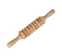 Set de 9 Rodillos de Masaje, Masajeador Manual de Madera, Bastón Masajear Espalda, Cuello, Piernas, 5x38x5 cm, Natural