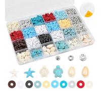 Set de Abalorios DIY para Fabricación Pulseras, 2400 Cuentas Colores con Caja, Kit de Manualidades con Accesorios Bisutería Cordón Elástico para Crear Pulseras Collares y Decoraciones