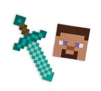 Jakks Pacific Set de accesorios Minecraft Steve – Máscara y espada – Talla única – Para niños 3 años+